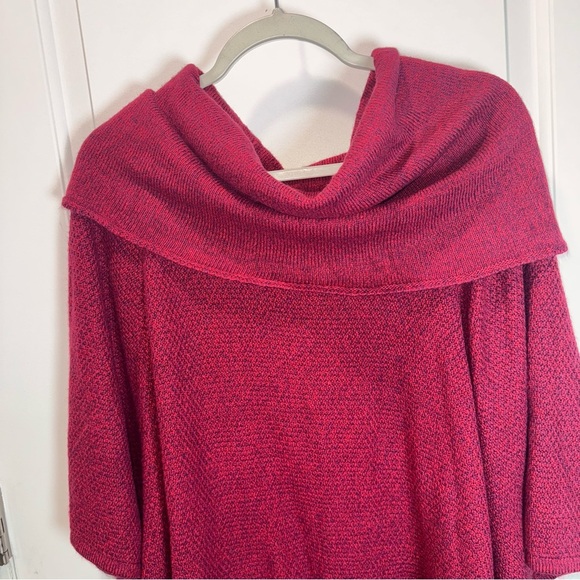 NEW DIRECTIONS WEEKEND Short Sleeve Cowl Neck Poncho Sweater, Womens 3X - Picture 4 of 13
